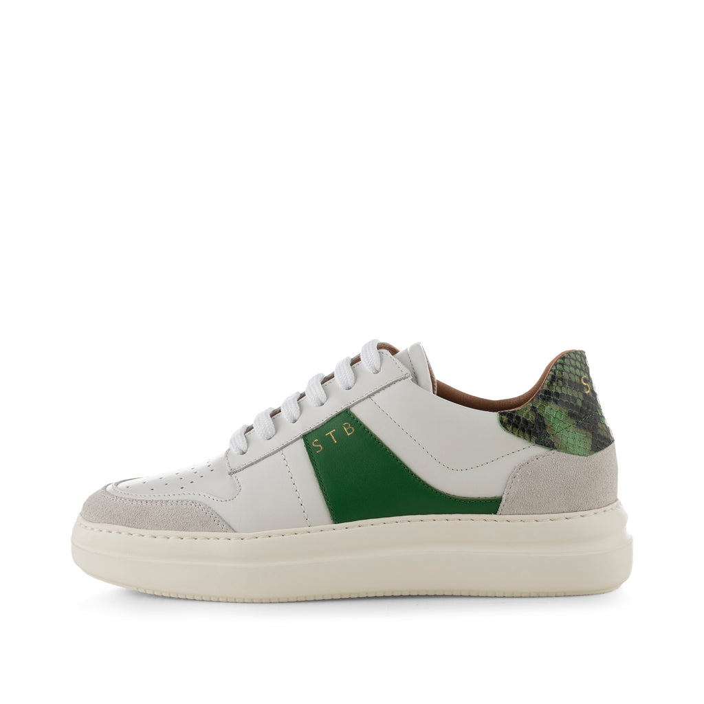 Shoe The Bear Valda Lace Up Trainer With Colour Bloc Detail Green
